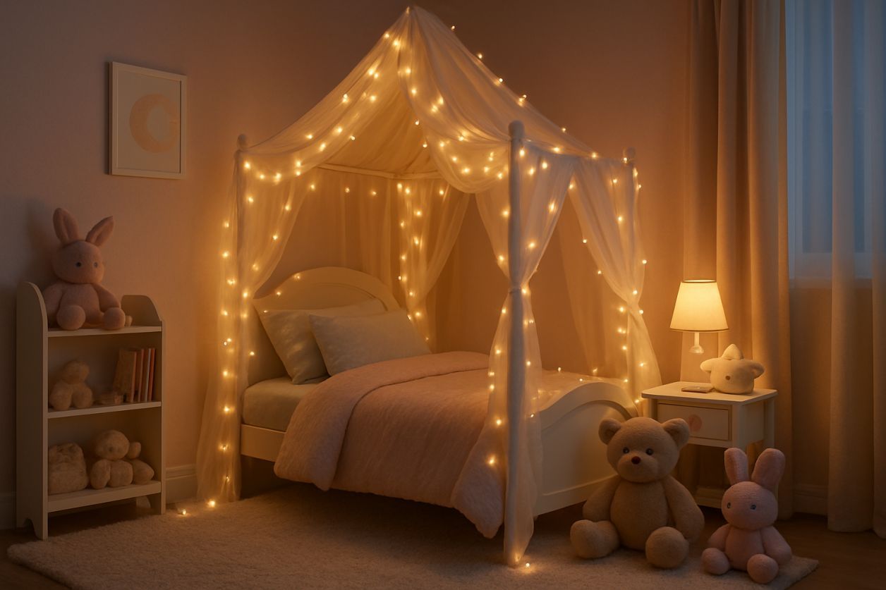 Chambre féerique : guirlandes et magie