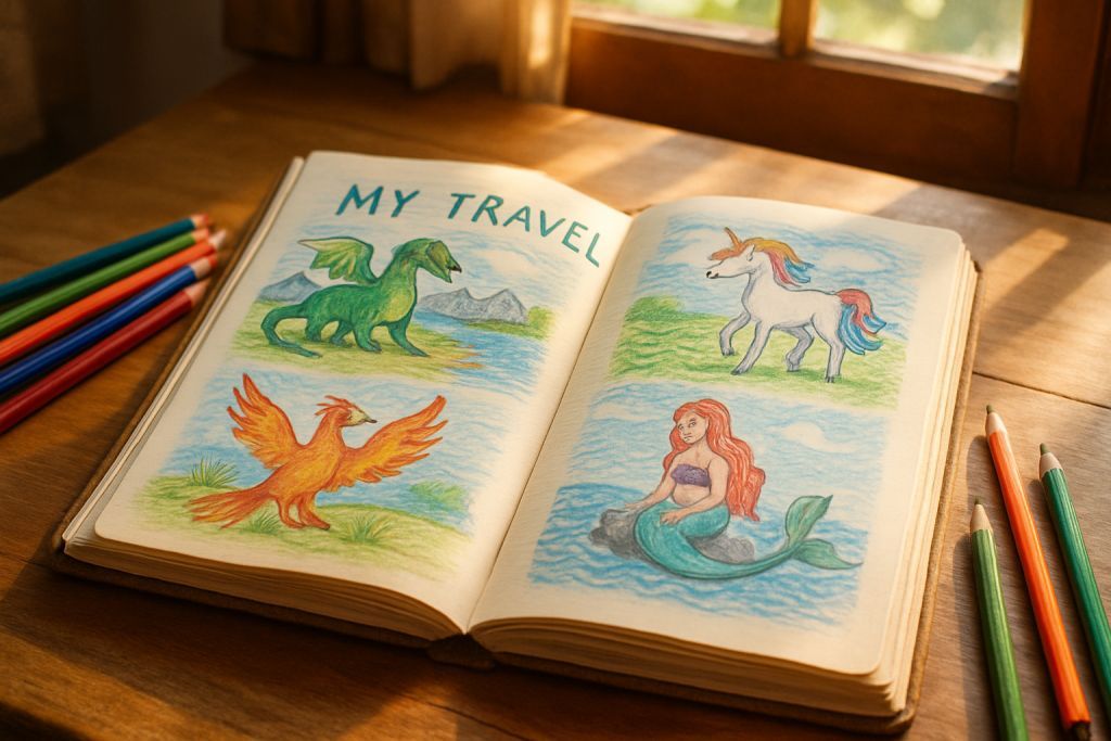 Carnet de voyage imaginaire enfant facile