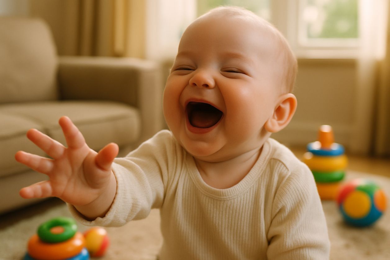 À quel âge bébé rit pour la 1re fois ?